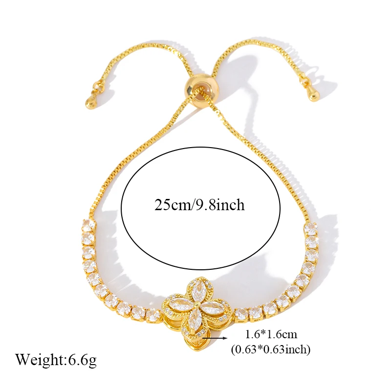 EILIECK Neue Mode Edelstahl Rotierendes Grünes Kleeblatt Zirkon Halsketten-Armband-Set für Frauen Trendiger Wasserdichter Schmuck Geschenk – Detail 7
