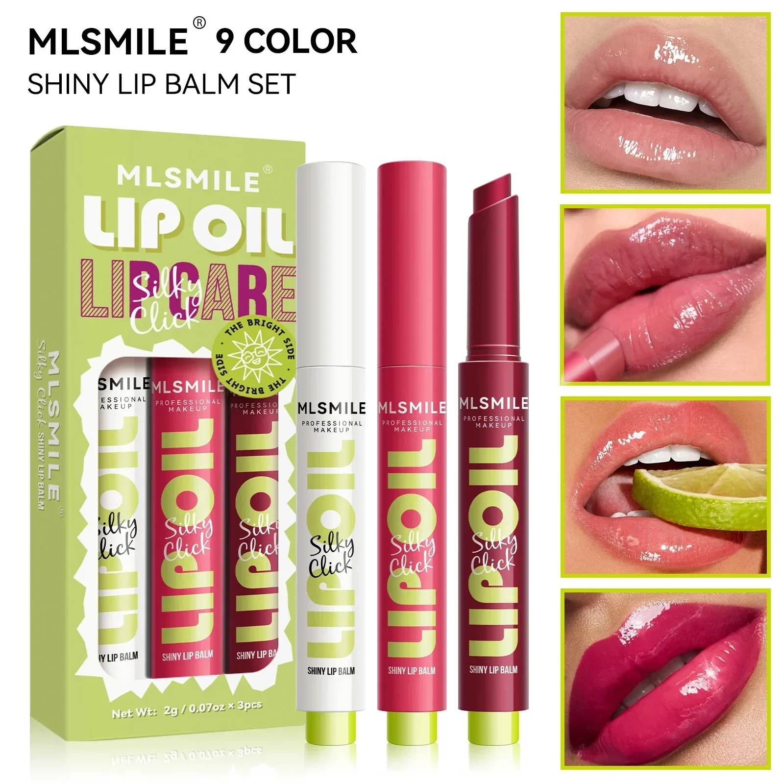 3Pcs/box Mirror Glass Solid Lip Glaze Set Makeup Water Light Lip Gloss Stick Moisturizing Lipstick Tint Kit Lip Oil Lipstick Pen