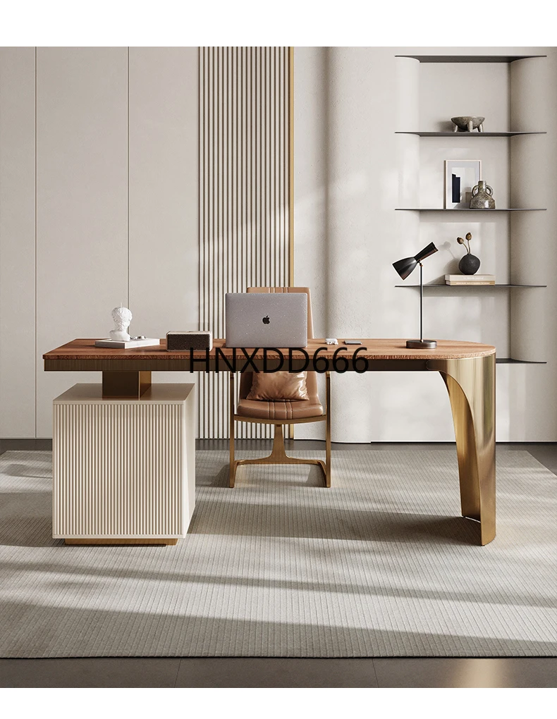 مكتب كمبيوتر للدراسة من الخشب الصلب للمنزل - أثاث المكاتب المنزلية #5