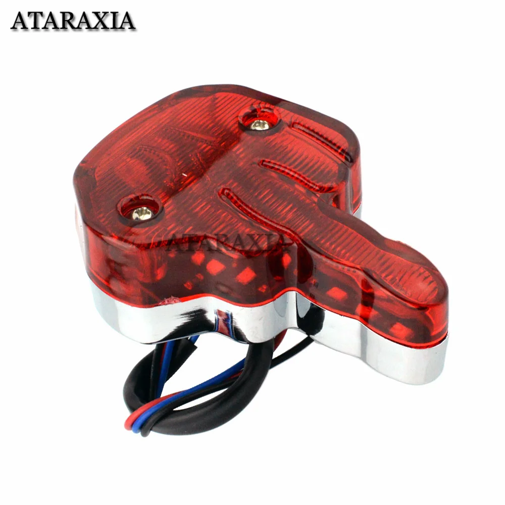 Motorcycle Mini LED Middle Finger LED Taillight Rear Brake Stop Lamp bike For Universal Cafe Racer Bobber Choppers view 3