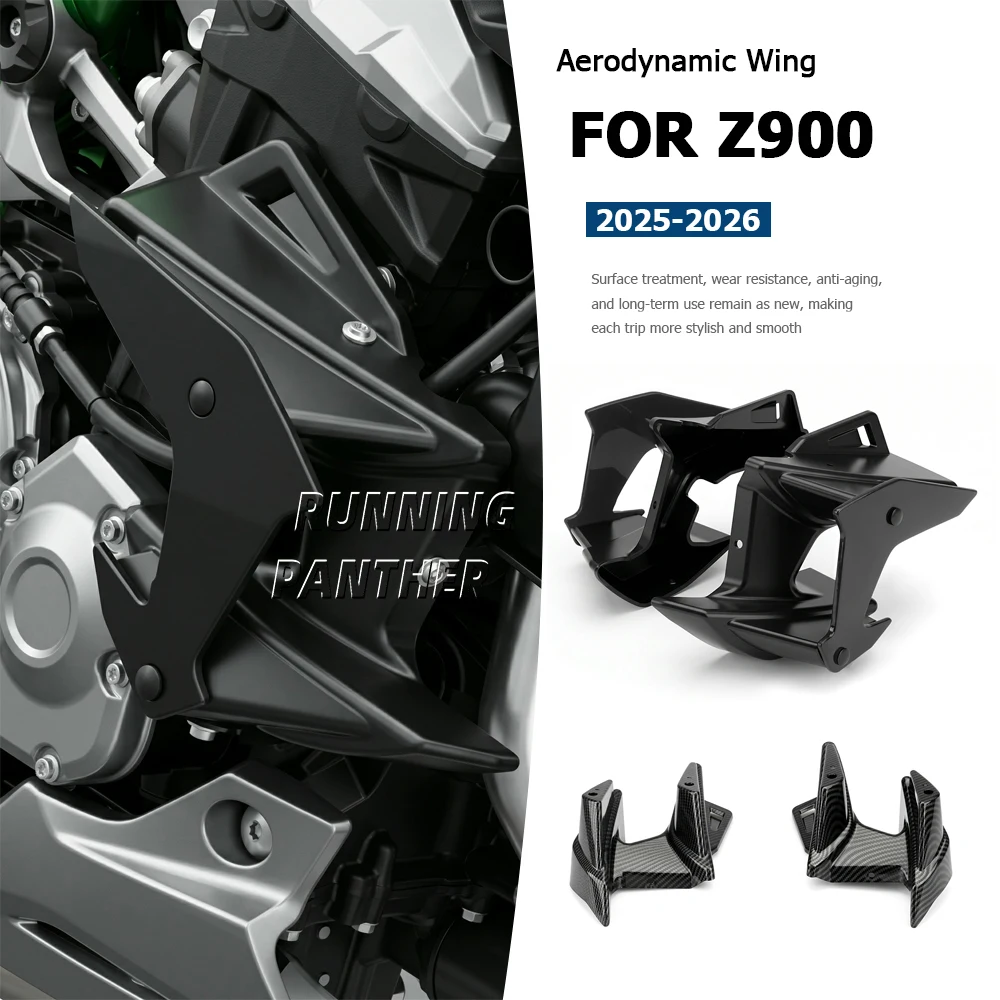 Motorcycle accessories Side Winglet For Kawasaki Z900 2025-2026 Spoiler Wing Fairing Fixed Wing Downward Thrust Front Spoiler