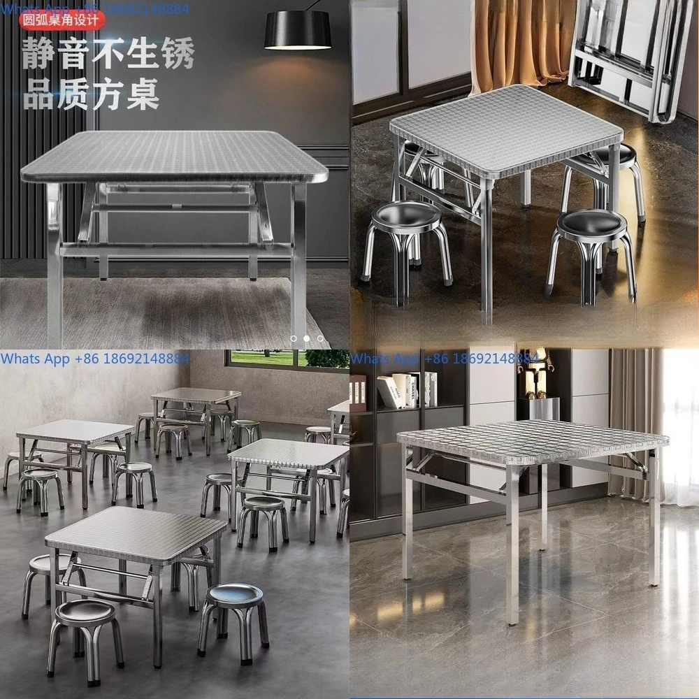 

Heavy Duty Stainless Steel Foldable Table for Home Outdoor Dining Commercial Use Rental Spaces Night Market BBQ