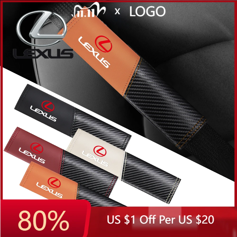 

2026 Hot Interior Stickers Leather Car Seat Safety Belts Shoulder Cover Suede Soft Pad Accessories For Lexus LS LC IS350 ES300h