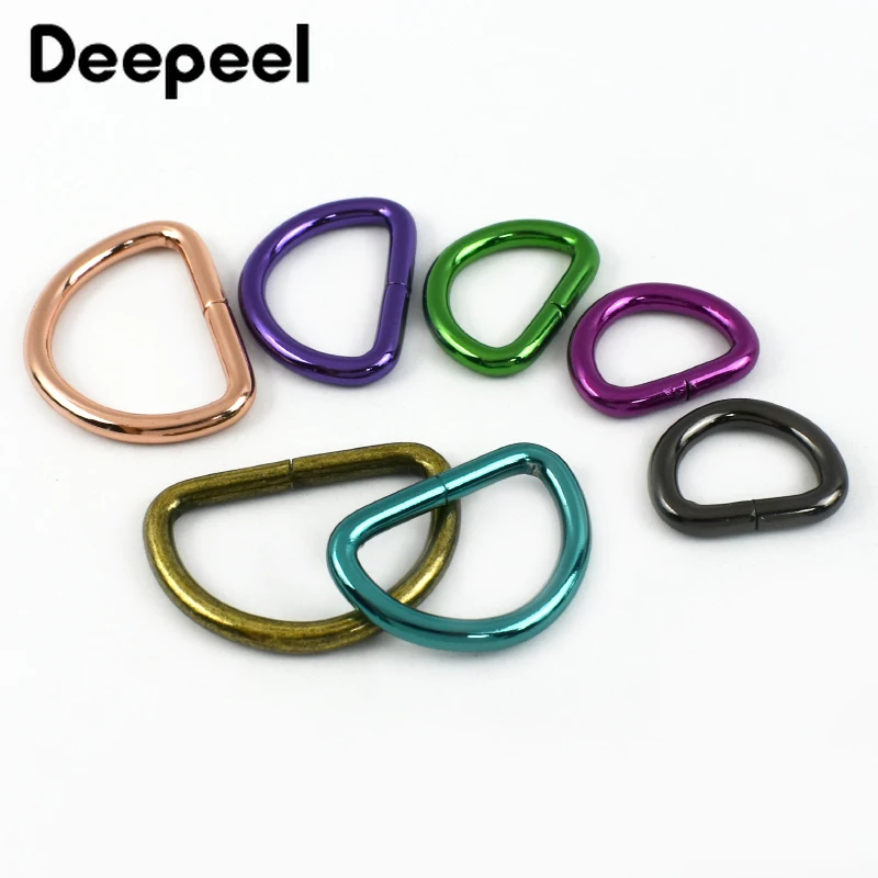5/10Pcs 20-38mm Metal D Ring Buckle Bag Strap Handbag Loop Connect Hook Webbing Adjust Clasp Pet Collar Keychain DIY Accessories