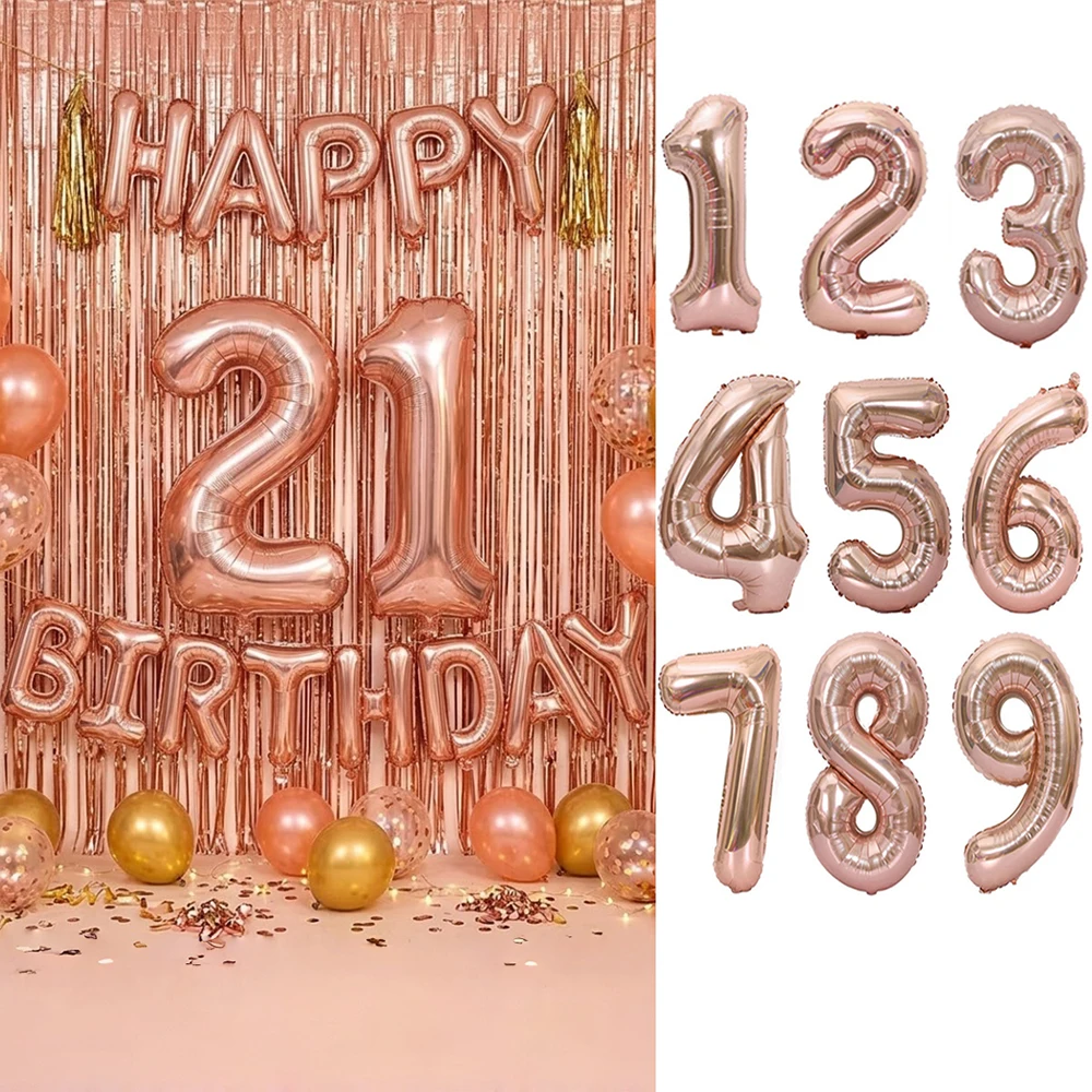Tinsel Garland Decoration - Alles Gute zum Geburtstag 32-Zoll Zahlen-Folienballon-Set