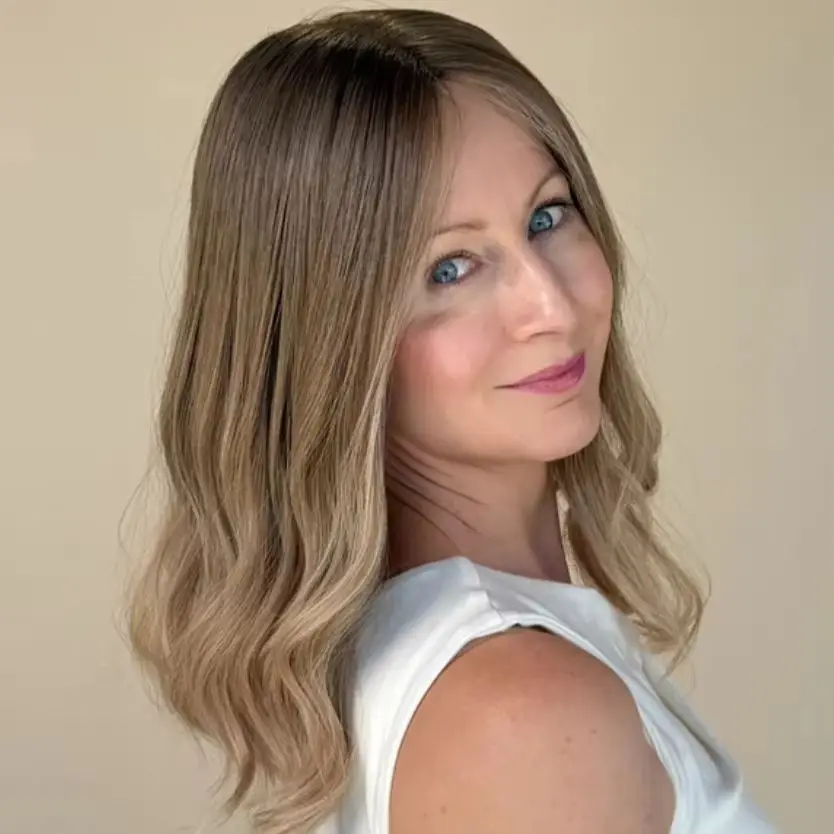 14 Inches Ombre Brown Blonde Wig Synthetic HD Lace Front Wigs High Heat Fibre Balayage Highlights Short Wave Bob Wig for Women