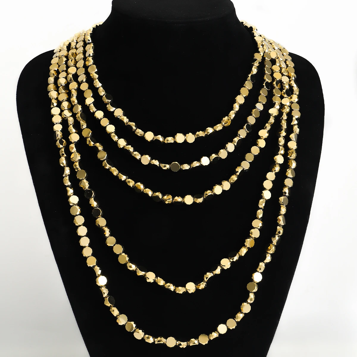 Dainty Multi-strand Neckalce Exaggerated Luxury Waterfall Neckalces For Women Bling Textured Banquet Party Decoration