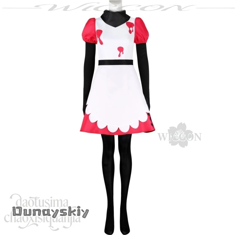

Dunaysky@Hotell Anime Hassbin Cosplay Nifftyyy Costume Kawaii Maid Outfit De-mon Big Eyes 3D Polylactic Acid Mask Prop Accessory