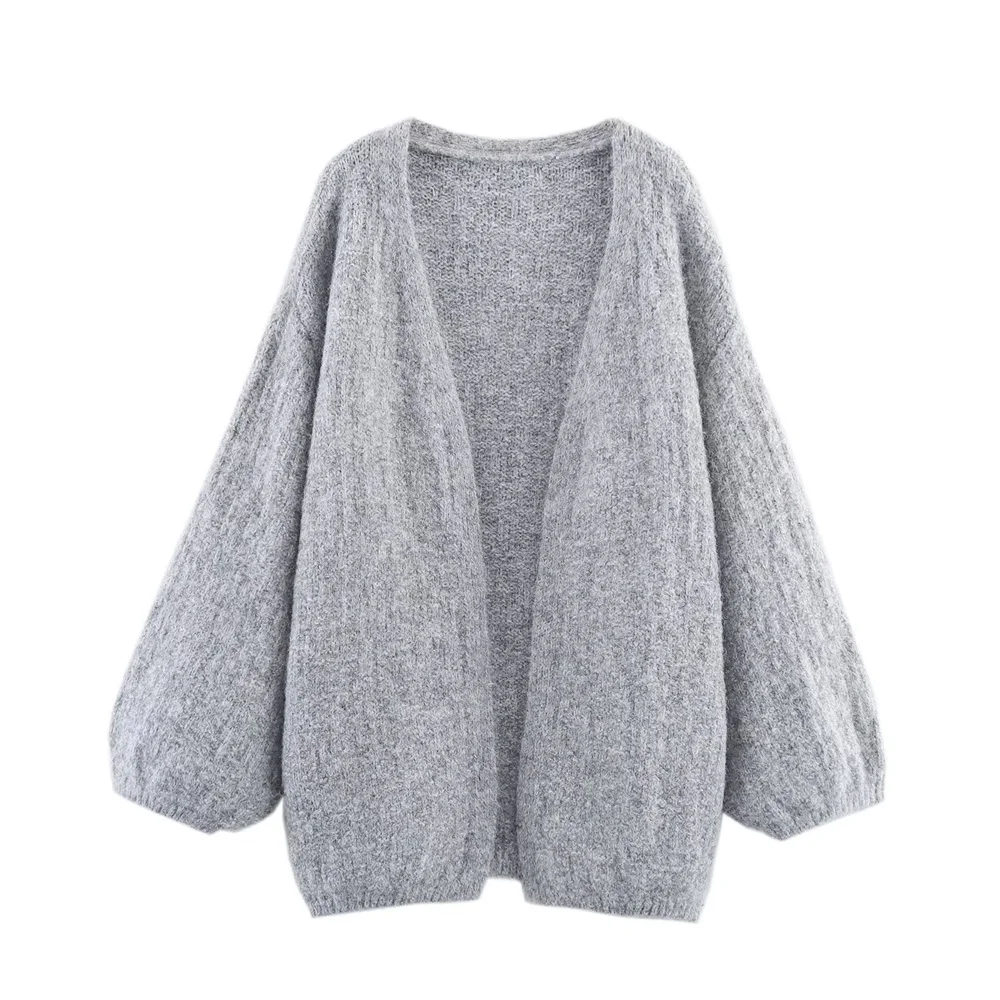 Autunno nuovo abbigliamento da donna Giacca in maglia senza bottoni ampia e versatile alla moda in stile europeo e americano