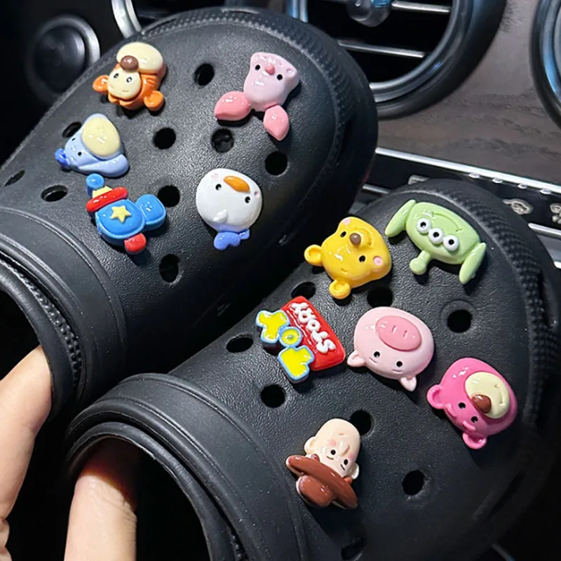 11pcs/set MINISO Disney Toys Series Shoe Decoration Detachable Monster Accessory For Clogs Creative Holiday Party Gifts