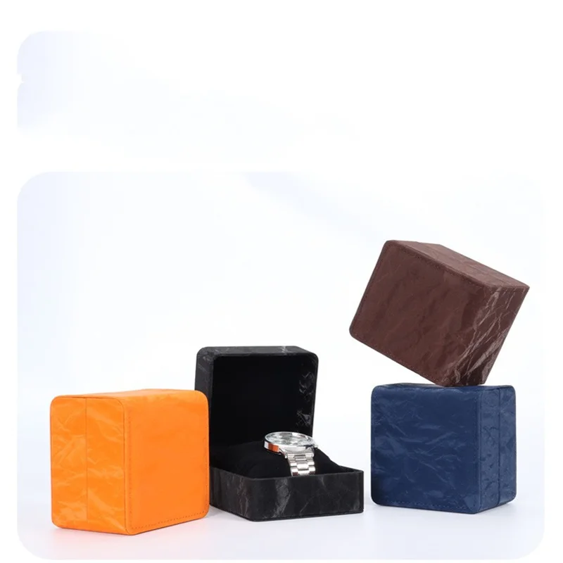 صندوق تخزين الساعات، صندوق تعبئة الساعات المحمول الأنيق، صندوق ساعة من جلد البولي يوريثان متعدد الاستخدامات لتخزين الإكسسوارات وتغليف المجوهرات