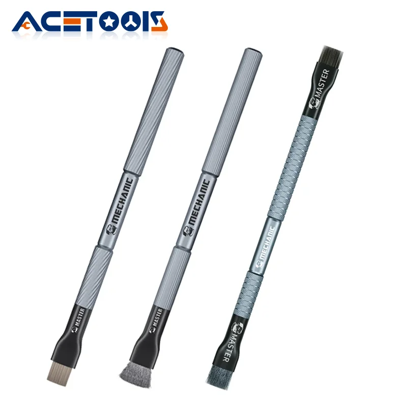 

MECHANIC Motherboard Cleaning Brush with Replacement Head Cellphone Chip Tin Glue Removal Repair Bristle/Steel Brushing Tool