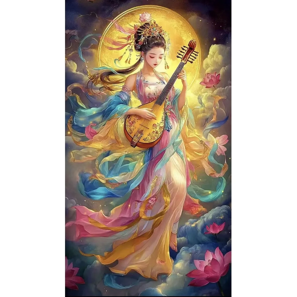 

Dunhuang Pipa Playing Beauty 11CT наборы для вышивки крестом с принтом DIY китайское рукоделие домашний декор ремесло 120x65 см 4 стиля