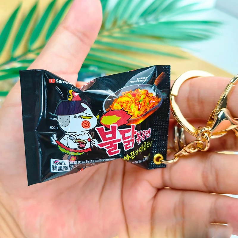 Simulation Instant Noodles Keychain Snack Bag Turkey Noodles Spicy Ramen Charm Mini Snacks Pendant Bag Pendant Christmas Gifts