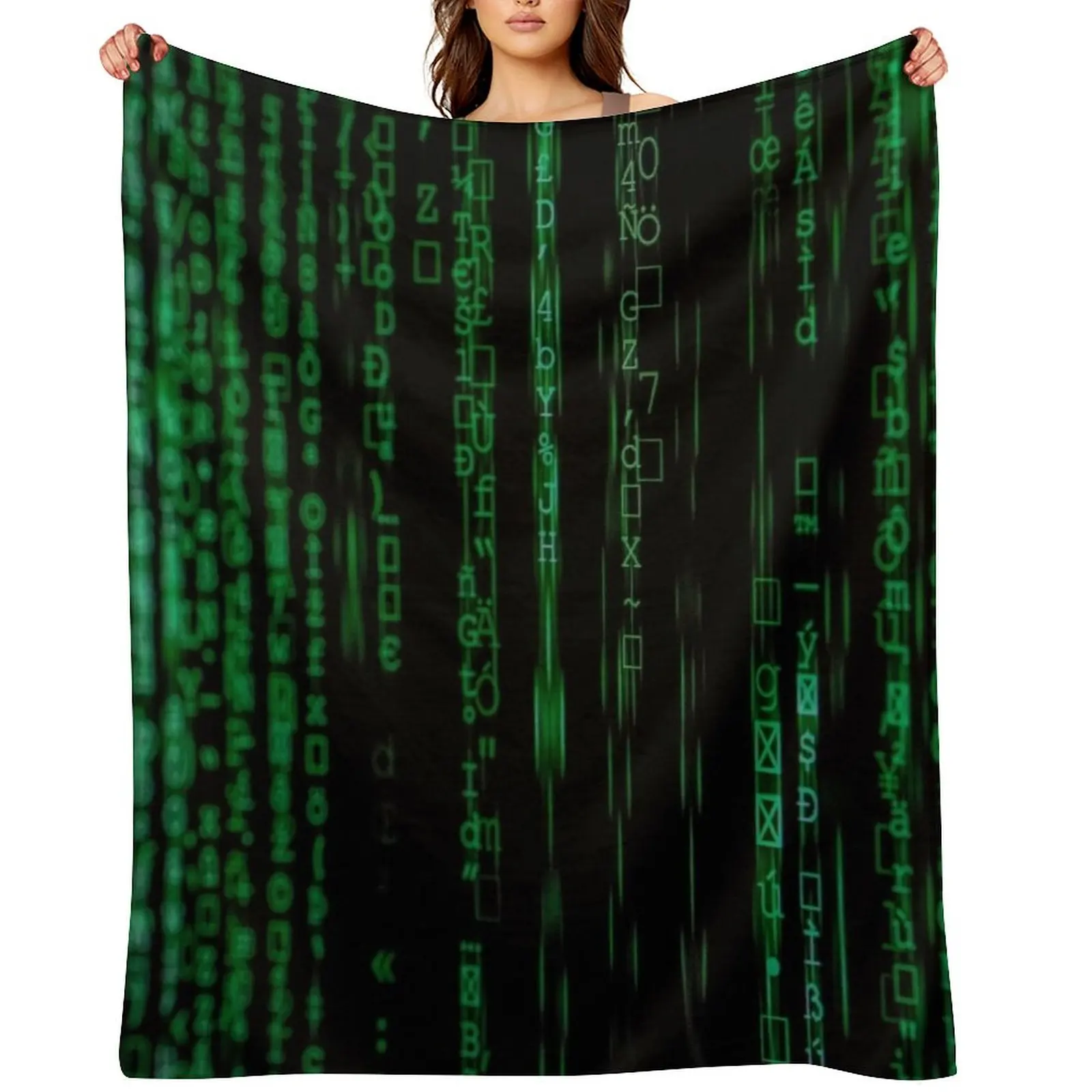 

Stuck in the Matrix - Matrix code pattern Throw Blanket Vintage decorative Flannel Fabric for sofa Blankets