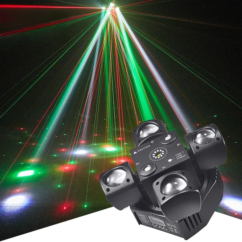 Factory Direct 2026 Mobile Swivel Mini 4 Arm Light Swivel Lighting beam of light tube beads 512 Control DJ Light Emitting Diode