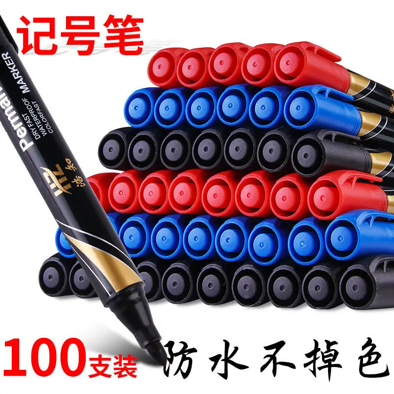 5pcs Inkable Marker Pen Logistics Non Erasable Large Capacity Pen Waterproof Express Delivery Only Oil Based Black Blue Red