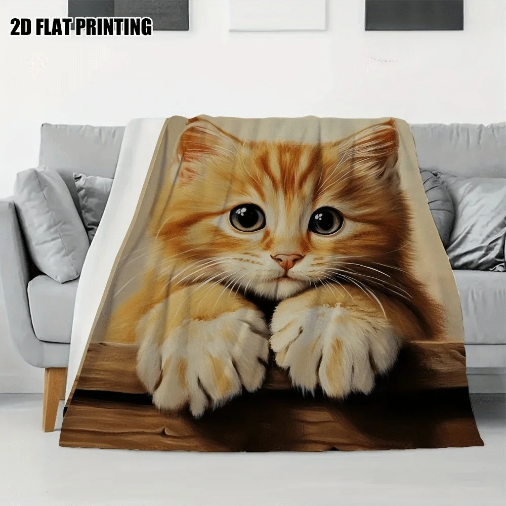 Blanket green moss print throw blanket 3D nature texture decorative cover for couch bedroom travel camping home
