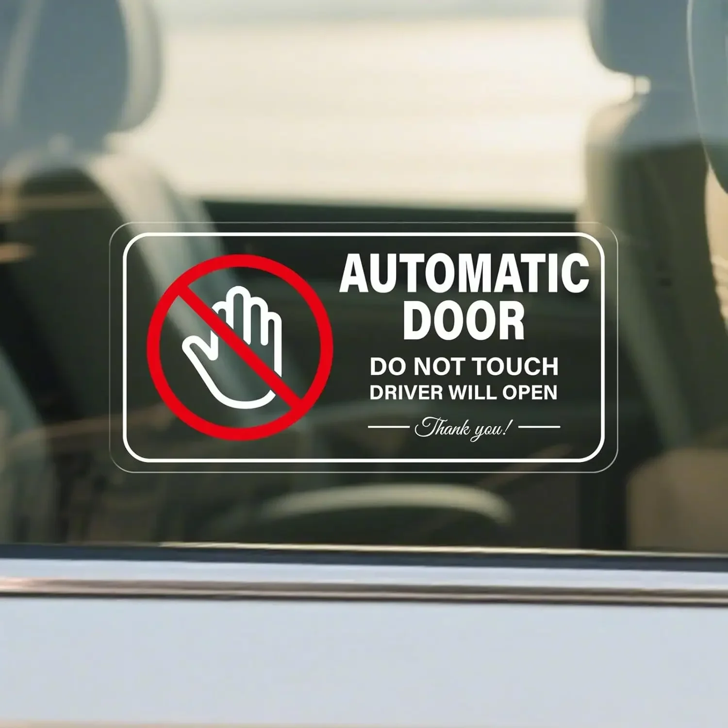 10PCS Automatic Door Warning Stickers Removable Self Adhesive Vinyl Decals for Car Taxi Window Decor view 3