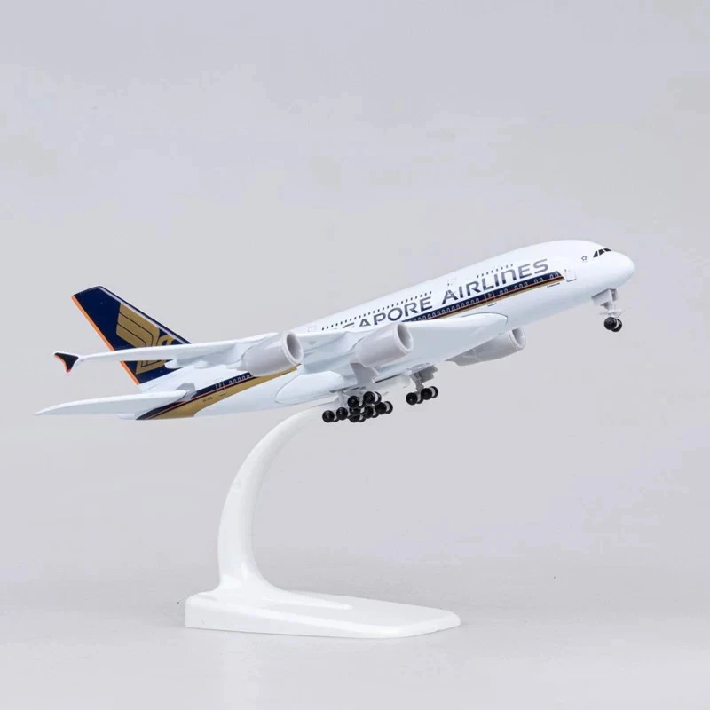 20 سنتيمتر سبائك معدنية نموذج طائرة A380 الخطوط الجوية سنغافورة طائرة دييكاست ألعاب أطفال طائرة لعبة مجسمة طفل بنين