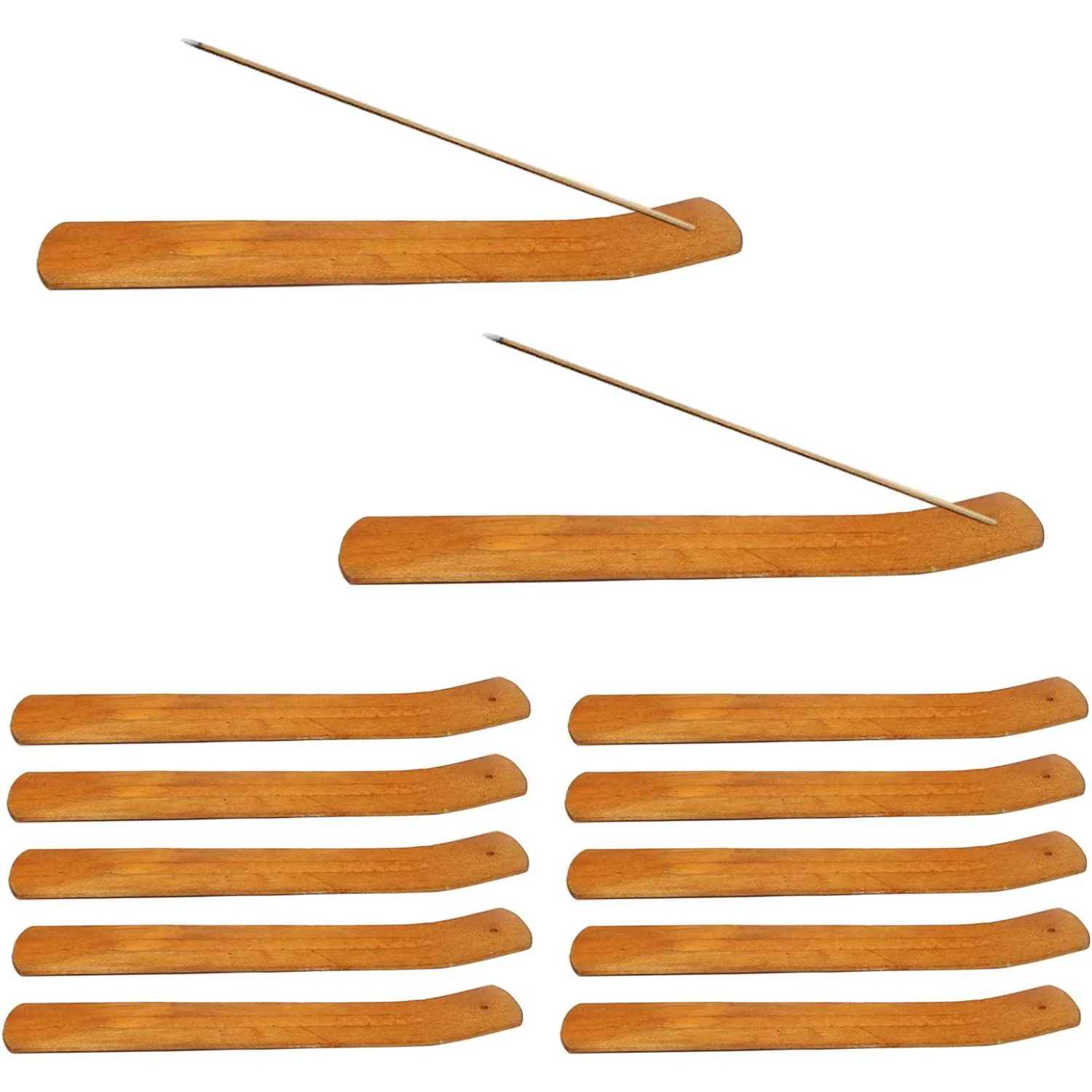 12PCS Wooden  Sticks Holder Lightweight  Burner Ash Catcher Wooden  Tray for  Fragrance Decor or Hotel Aromatherapy Ornament