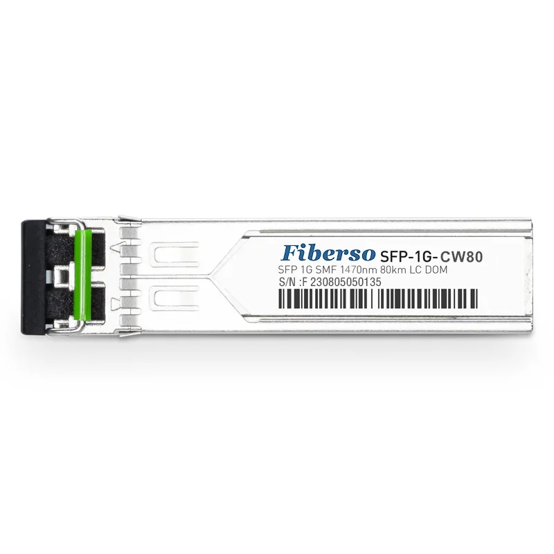 Fiberso 1000BASE 1.25G SFP Module ZR 80Km CWDM 1470nm~1610nm LC SM Fiber Optical Transceiver for Network Communication