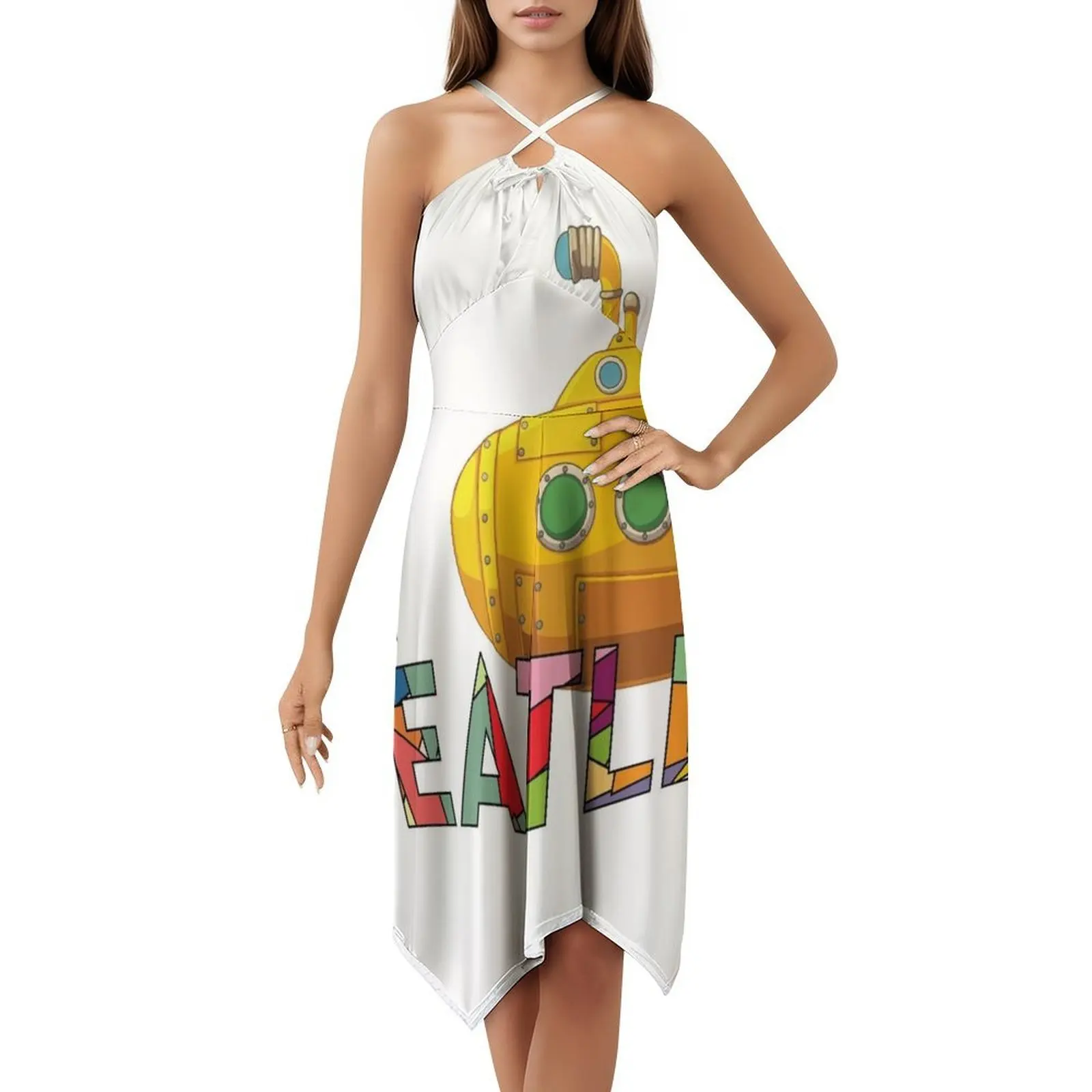 فستان بوهيمي عتيق بأكمام منتفخة أو خيارات بدون أكمام للنساء ملابس نسائية موسيقية #5