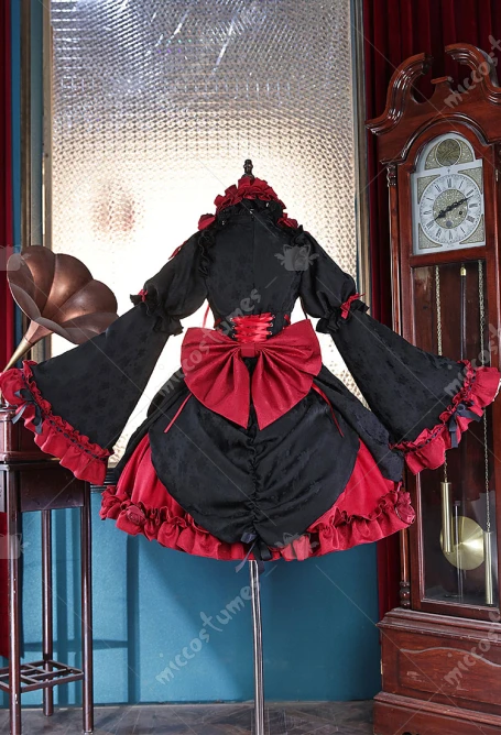 Miccostumes Women's Ram Lolita Cosplay Costume Gothic Black and Red Halloween Lolita Dress Cosplay Costume Dress view 2