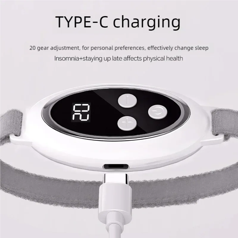 جهاز مساعد النوم القابل لإعادة الشحن، جهاز تدليك النوم نبض النخيل، جهاز مكركرنت محمول للمساعدة في تحسين القلق والأرق أثناء النوم #6