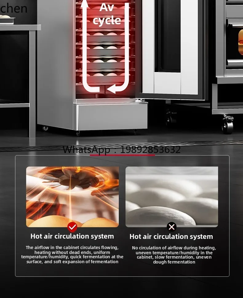 Scatola di fermentazione Cottura commerciale Panini di noodle di cartone animato Pane al vapore Pizza Macchina per la fermentazione a vapore