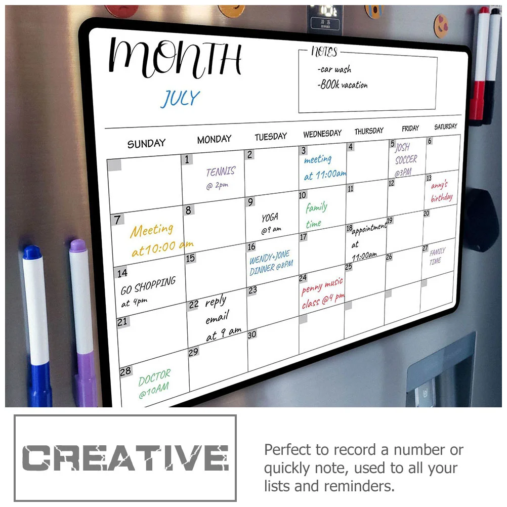 Calendar Board Magnetic Fridge Chore Wall Erase Kids Dryweekly Whiteboard Planner Monthly Refrigerator Chart Schedule White