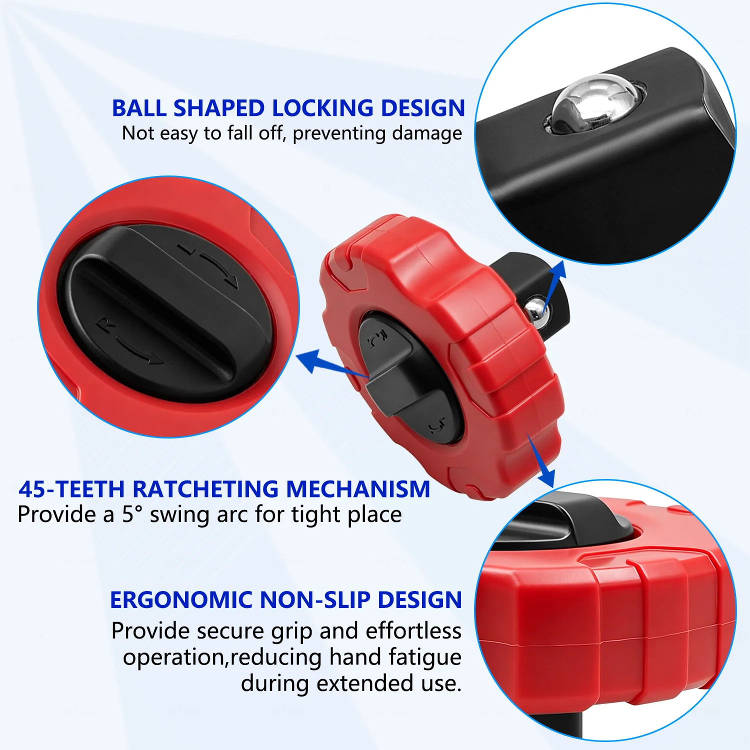 3Pcs Mini Thumbwheel Ratchet Set 1/4 3/8 1/2 Drive Reversible Palm Wrench 72-Tooth Cr-V Finger Socket Driver For Tight Spaces