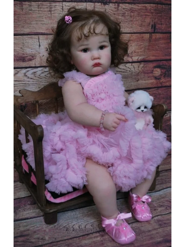 60CM CHARLOTTE Zachte Doek Lichaam Reborn Peuter Pop Levensechte Prinses Geschilderd 3D Huid met Zichtbare Aderen Handgeworteld Haar