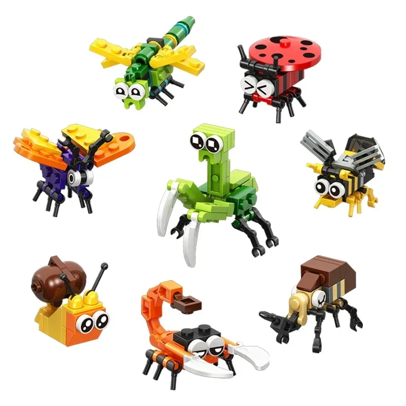 Educational Toys Building Blocks Insect Gogga Toys Bricks Butterfly/Dragonfly/Scorpion/Wasp/Snail/Spider etc. Animal Bricks Toys