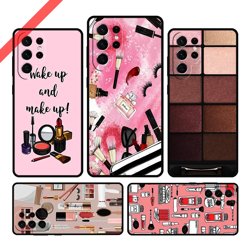 rushes Eyeshadow Makeup Set Phone Case For Samsung Galaxy S20 FE S21 S10 S23 Plus S24 S22 Ultra Coque Note20 Note10 S9 S8 Cover