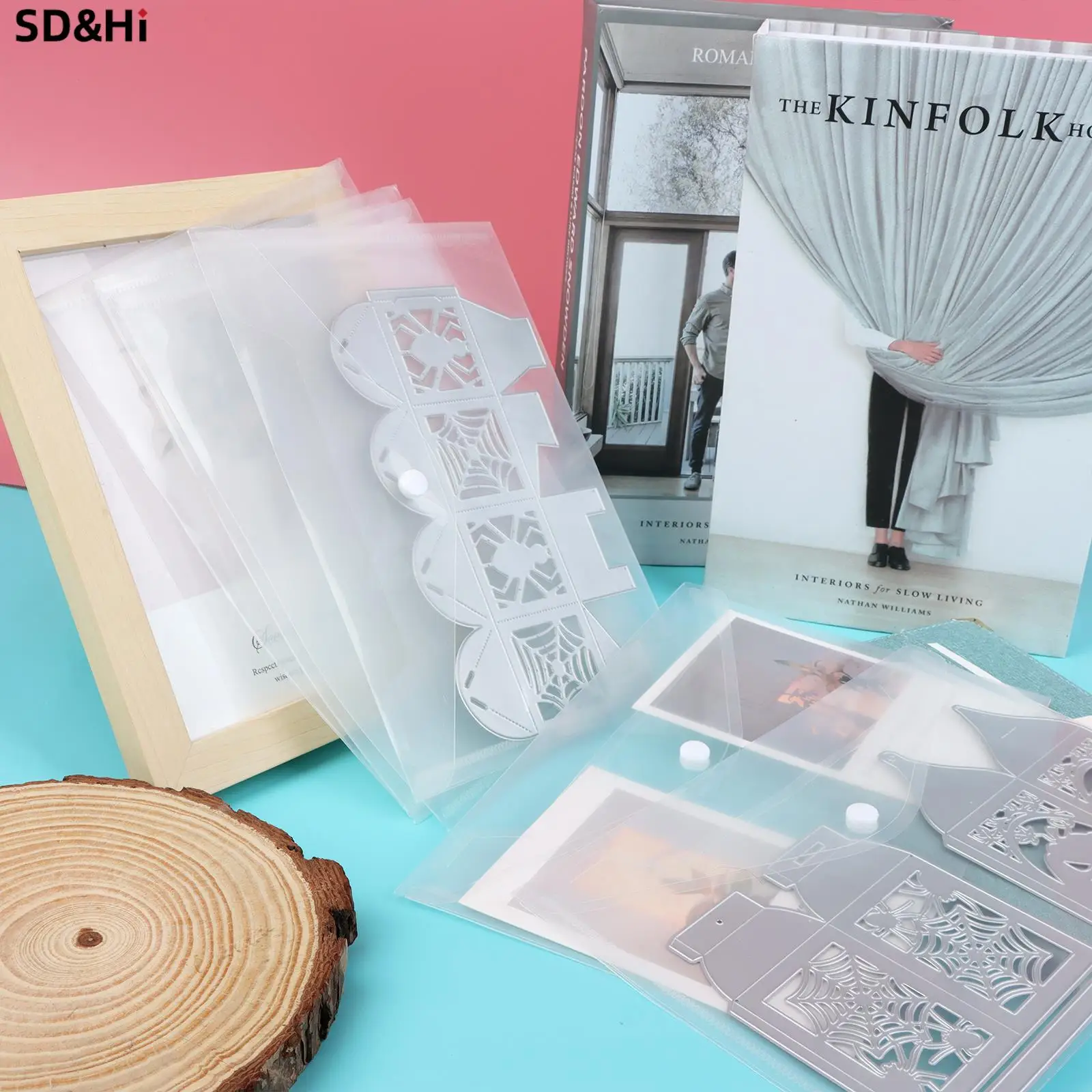 24Pcs Clear Stempel En Sterven Opbergtas Hersluitbare Plastic Opslag Pocket Grote Envelop