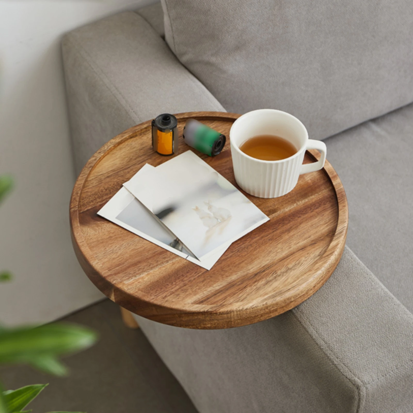 Sofa Armrest Tray Minimalist Sofa Arm Tray Couch Arm Table Natural Furniture Smooth for Living Room, Small Apartment