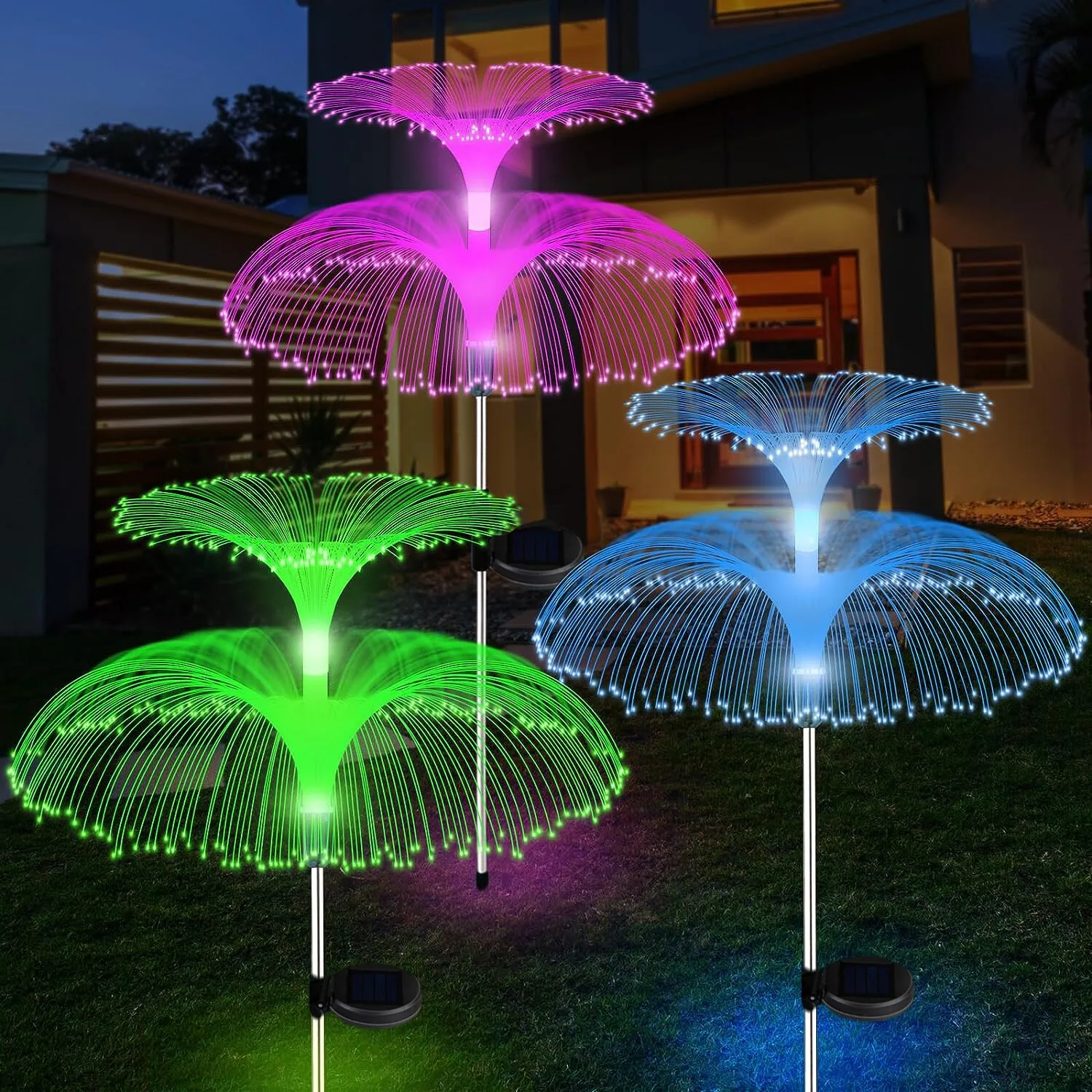 

2pcs Garden Solar Fireworks Fairy String LED Lights Jellyfish Outdoor Stake Lamp