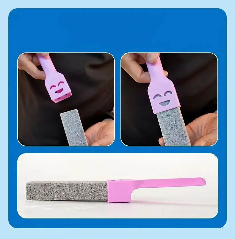 4/2 Pieces in Random Colors, Smiley Face Handle Volcanic Stone Cleaning Stick, Hard Water Stain Remover, Suitable for Toilets, Bathtubs, Stoves, Swimming Pools, Sinks, Kitchen Household Items, Volcanic Stone Cleaning Stick, Durable Material, Kitchen Cleaning Brush, Cleaning Brush, a Must-Have for Busy Homeowners, Halloween and Christmas Gifts
