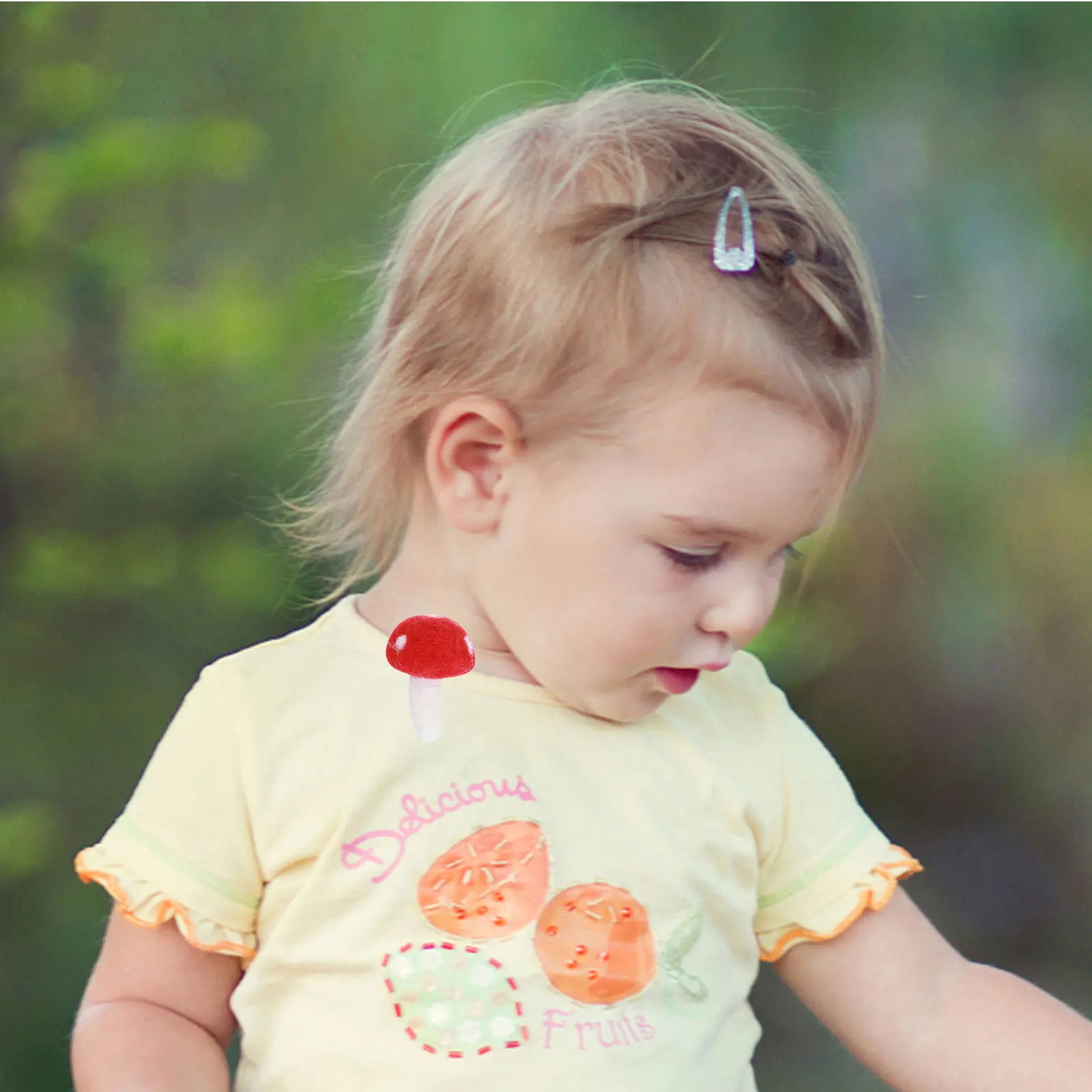 10 قطعة الفطر Diy بها بنفسك الحرفية ورأى الصوف ملحق قلادة صغيرة للمنزل ديكور حلية صغيرة الفطر الأحمر الديكور الحرفية صنع