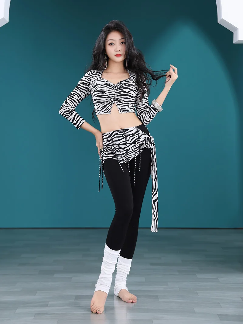 Belly Dance Dance Practice Costumes New Oriental Stage Performance  Suit Pants Stripes Dance Accessories