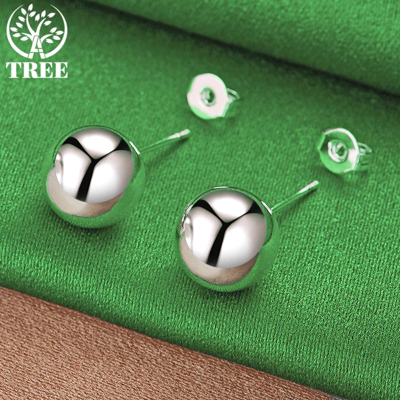 Ohrstecker aus 18 Karat Gold mit 8 mm großen Perlen für Damen, modisch, für Party, Geburtstag, Verlobung, Hochzeit, Schmuck, Geschenke – Detail 6