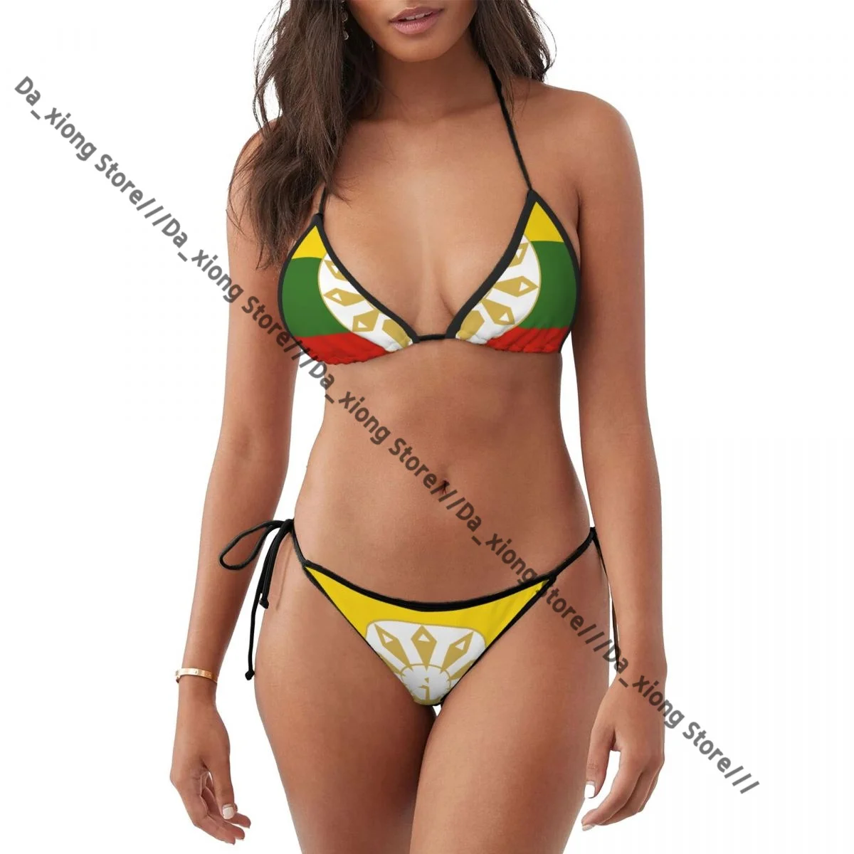 Biquíni feminino sexy roupa de banho bandeira do estado da birmânia maiô tangas trajes de banho beachwear verão biquini brasileiro
