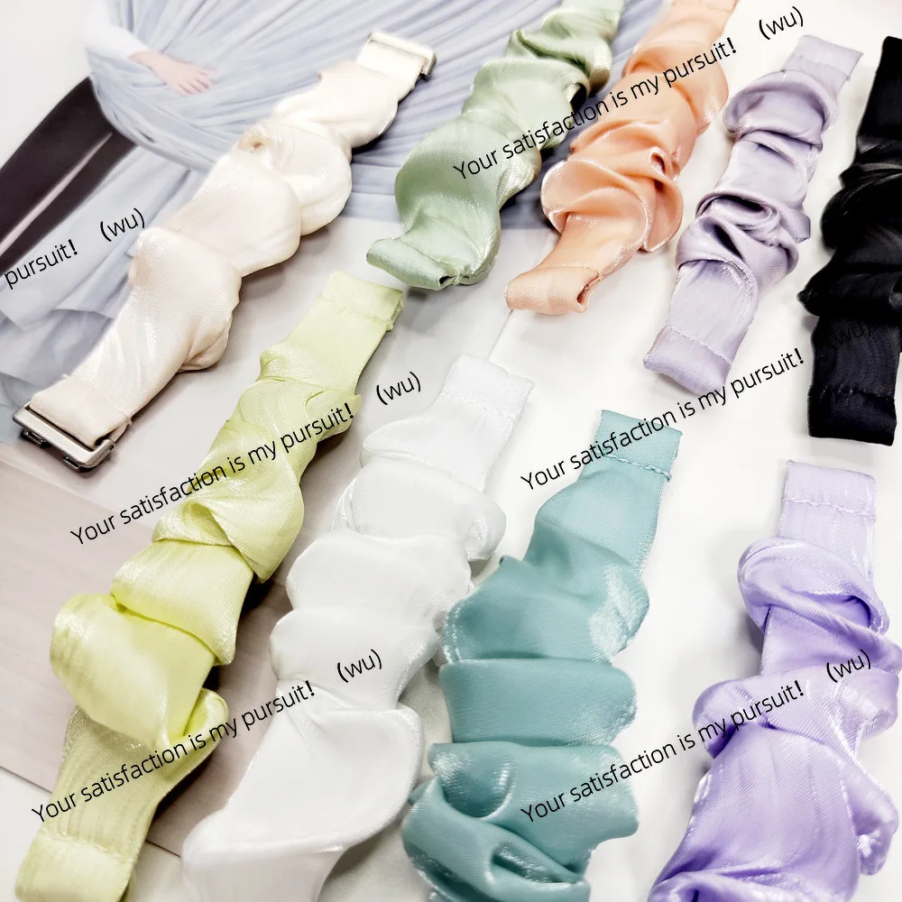 

Applicable to Huawei Bracelet 8 Strap Fashion Wristband Girls Simple Solid Color Bright Silk Hair Band Elastic Strap Hair Band