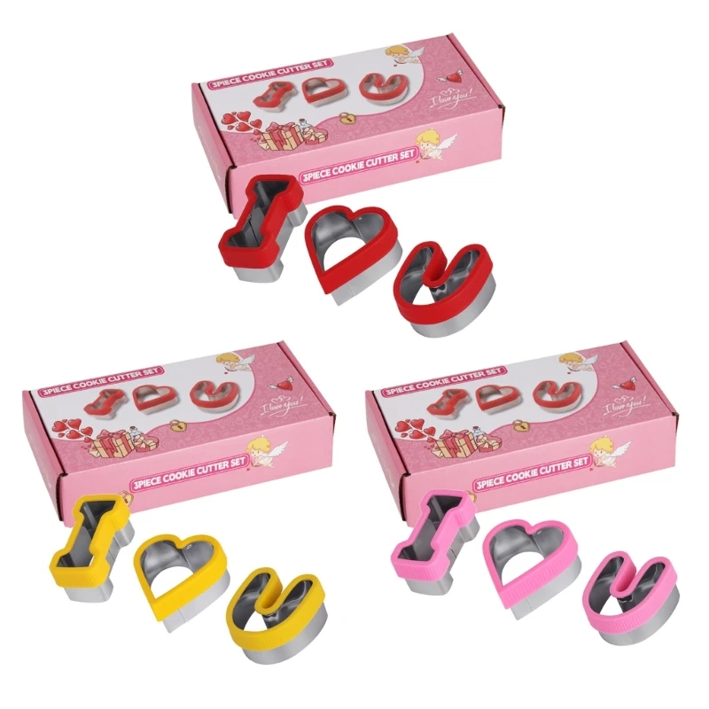 

3pcs Valentine Fondant Cake Biscuit Cookie Cutter Mold DIY Baking Pastry Tool DropShipping