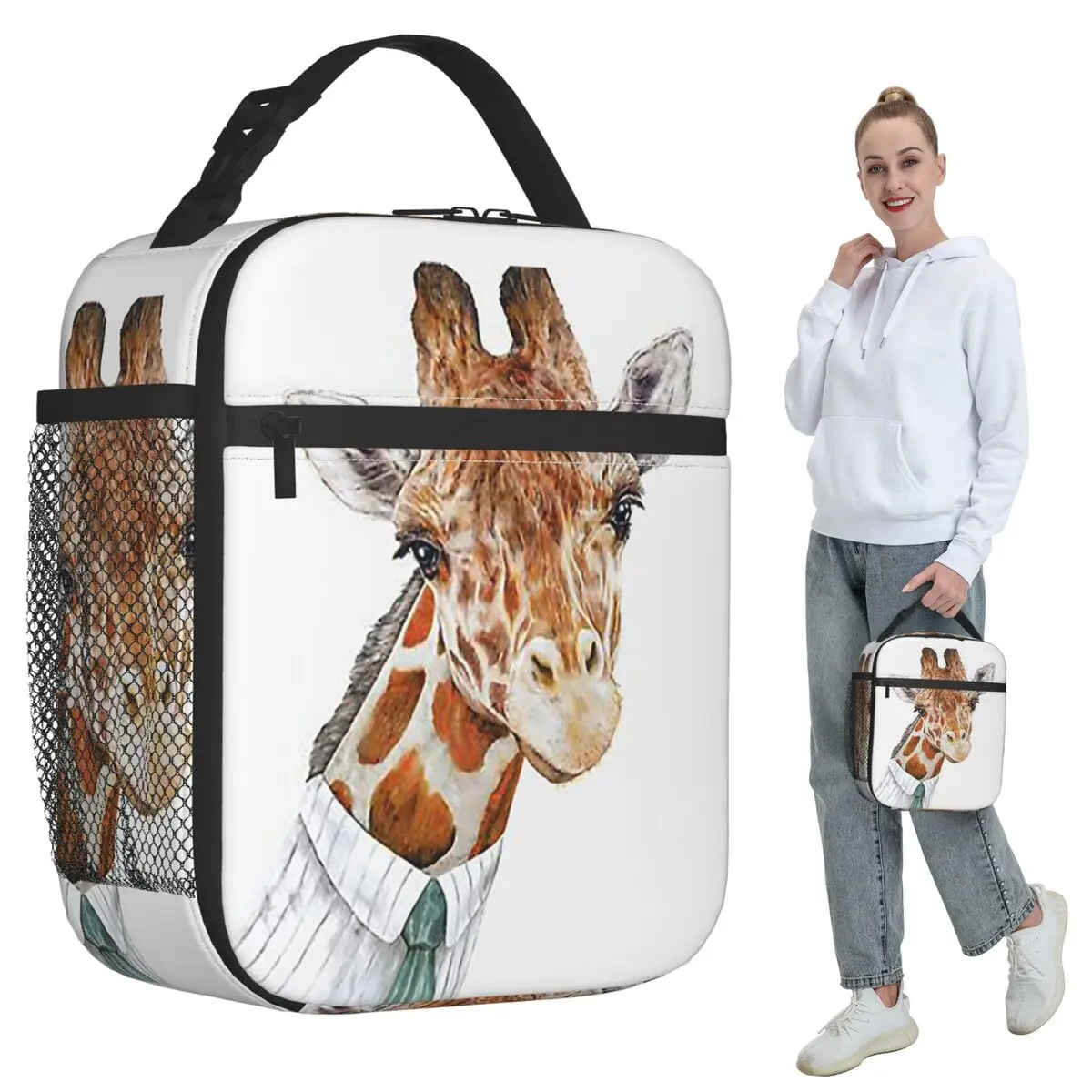 

Изолированная сумка для обеда с жирафом для детей, школьный холодильник, термоящик для еды, сумка, герметичные коробки для завтрака, контейнер