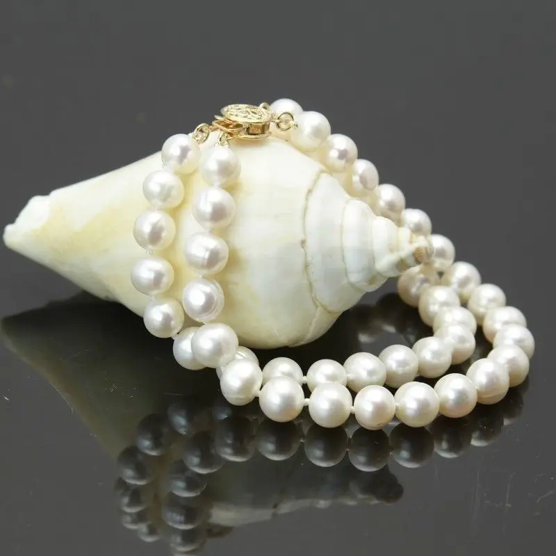 2ROW AAA 8-9MM SOUTH SEA WHITE PEARL BRACELET 7.5-8inch