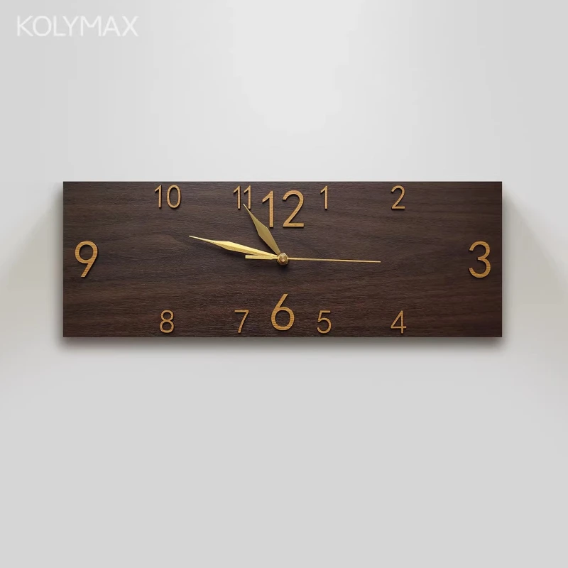 Retro Wood-grain Wall Clocks Rectangular Luxury Wall Clocks High-end Concept Highly Durable Home Decor Relojes De Pared ZY40BGZ