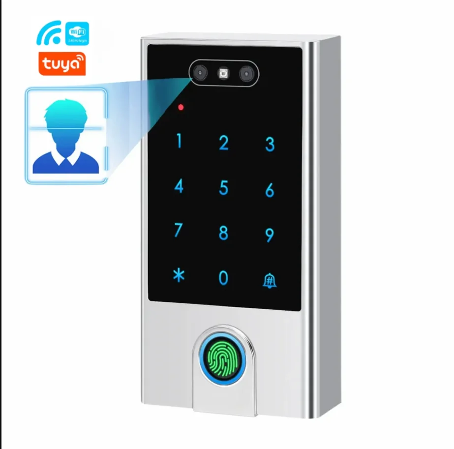 Tuya wifi Gesichts- und Fingerabdruck-Biometrie-Zugangskontrolle, Passwort, Smartcard-Leser,