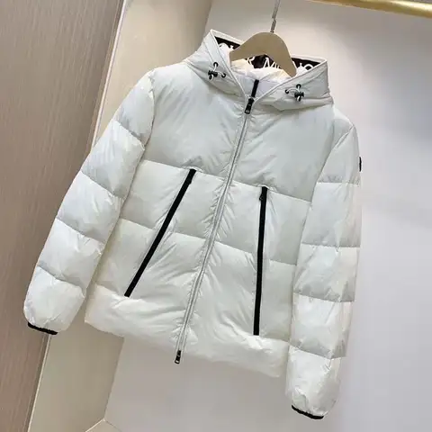 2026 Winter New Men's Clothing Hooded Alphabet Down Cotton Jacket Trendy Brand Casual Short Men's Outer Wear